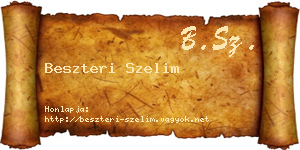 Beszteri Szelim névjegykártya